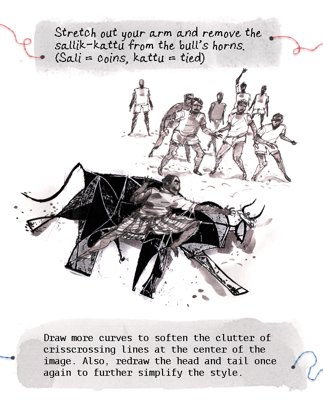 Artwork from 'How to tame a Bull and Draw Like Picasso in 10 Easy Steps' comic.